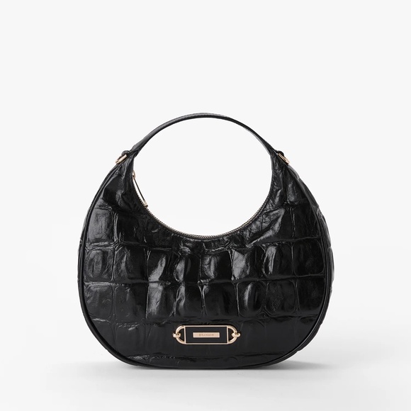 NWT BRAHMIN Mindy Crossbody Leather Purse Black Castle View